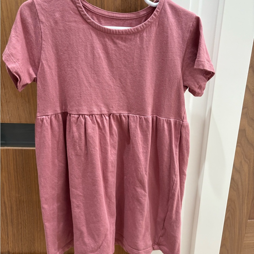 Two H&M Girl Dresses - Dusty Rose and Mickey Mouse